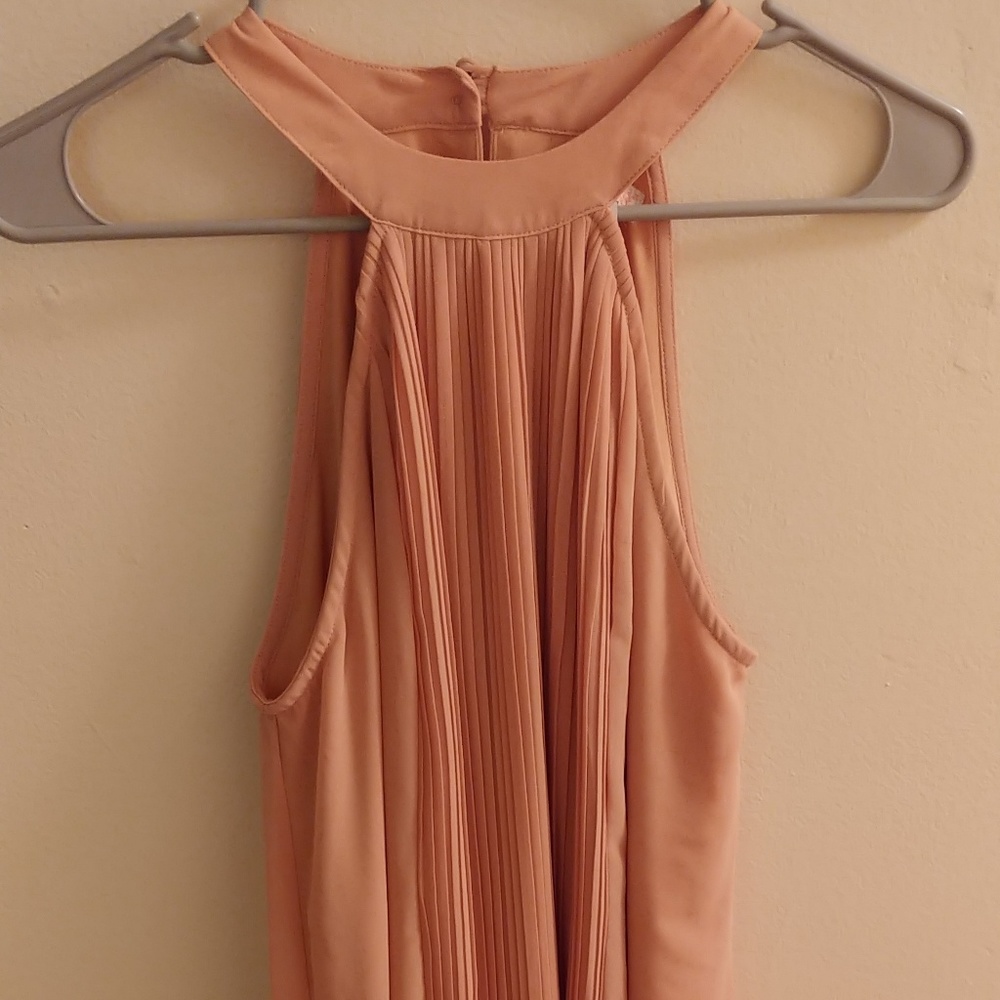 Pleated Gianni Bini Nude Dress
